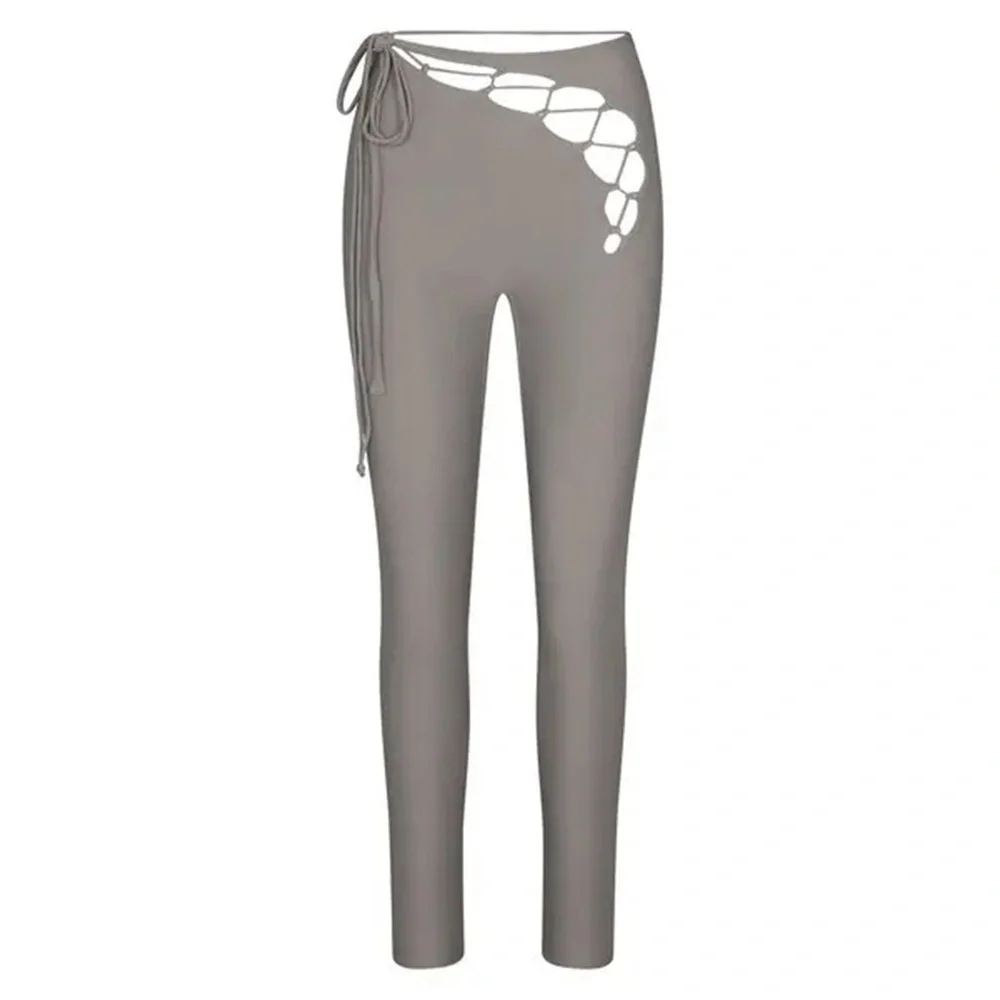 SKIMS | Bold Sultry Mid-Rise Lace Up Tie-Waist Leggings in Chrome | Size 2X